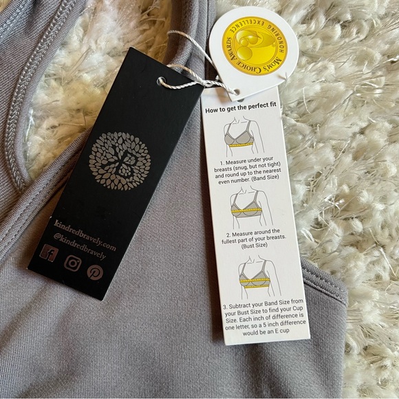 Kindred Bravely French Terry Racerback Nursing Sleep Bra in Grey Size Medium - Picture 6 of 8